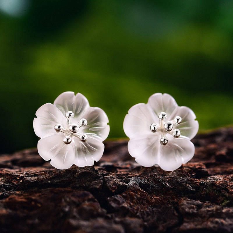 Peris Gems Silver White Crystal Daisy Flower Stud Earrings for Women | Rose Flower Earrings Crystal Daisy Flower Stud Earrings | Rose Flower Earrings SHEIN Amazon Temu