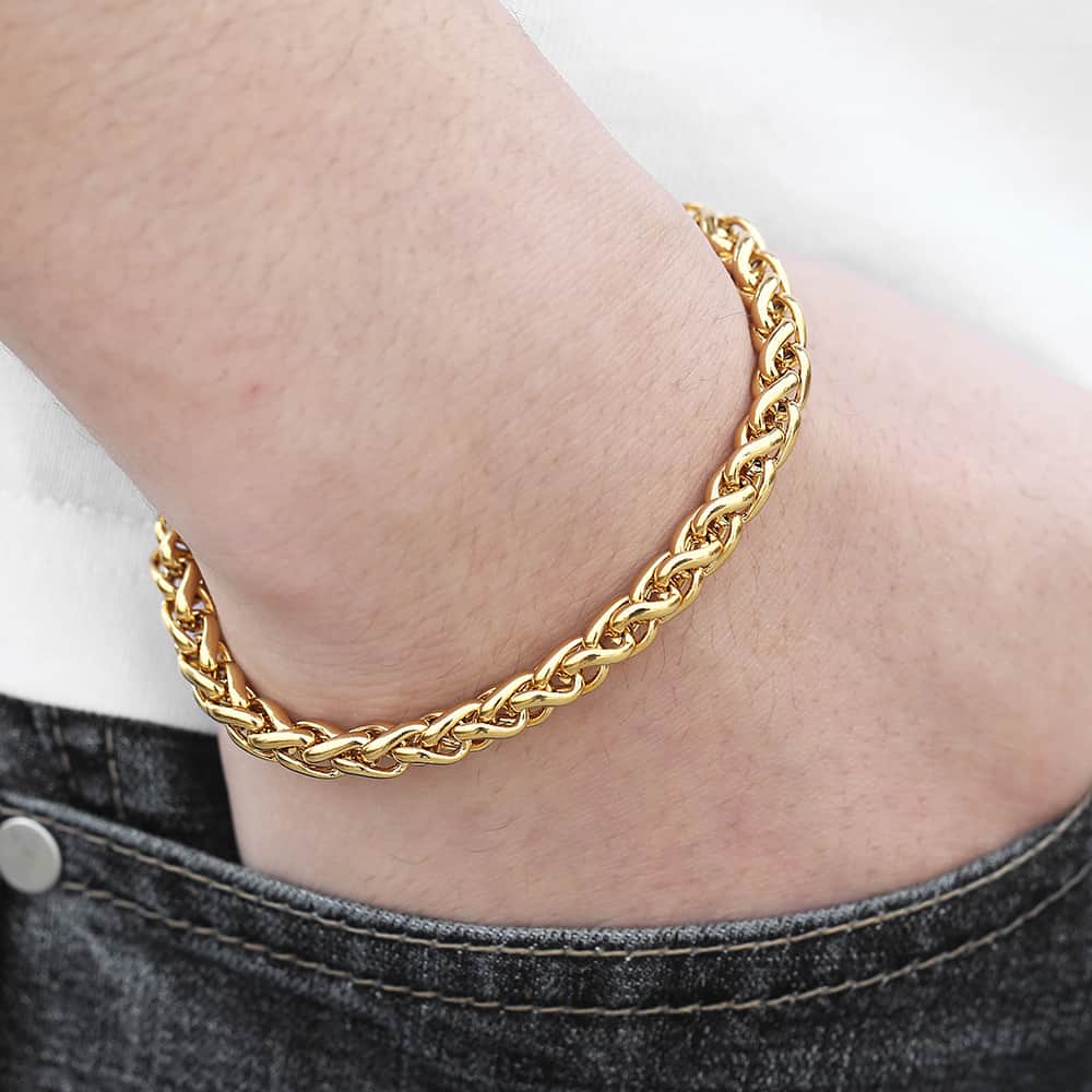 Peris Gems Silver / Width 3mm / 7inch 17.5cm Gold Link Chain Bracelet Unisex | Stainless Steel Gold Bracelet for Men and Women Gold Link Chain Bracelet Unisex | Stainless Steel SHEIN Amazon Temu