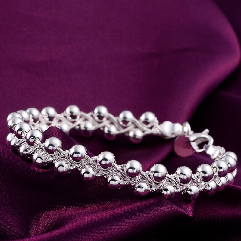 Peris Gems Silver Woven Beads Chain 925 Silver Bracelet for Women SHEIN Amazon Temu