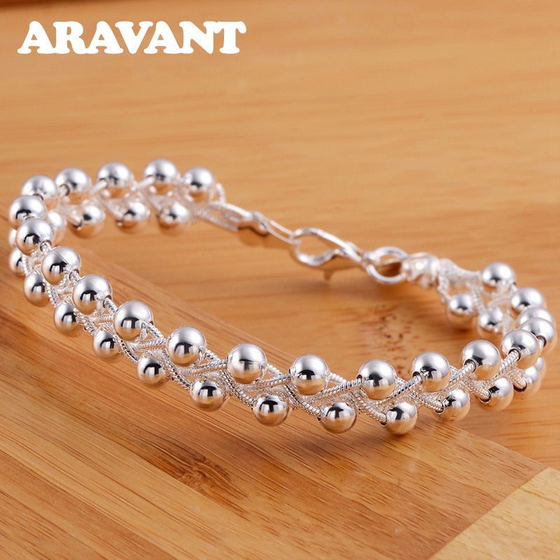 Peris Gems Silver Woven Beads Chain 925 Silver Bracelet for Women SHEIN Amazon Temu