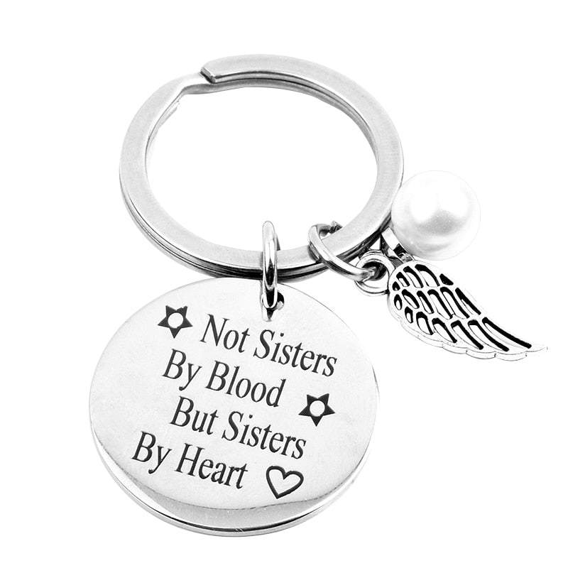 Peris Gems Sisters By Heart Engraving Stainless BFF Keychains for Women SHEIN Amazon Temu