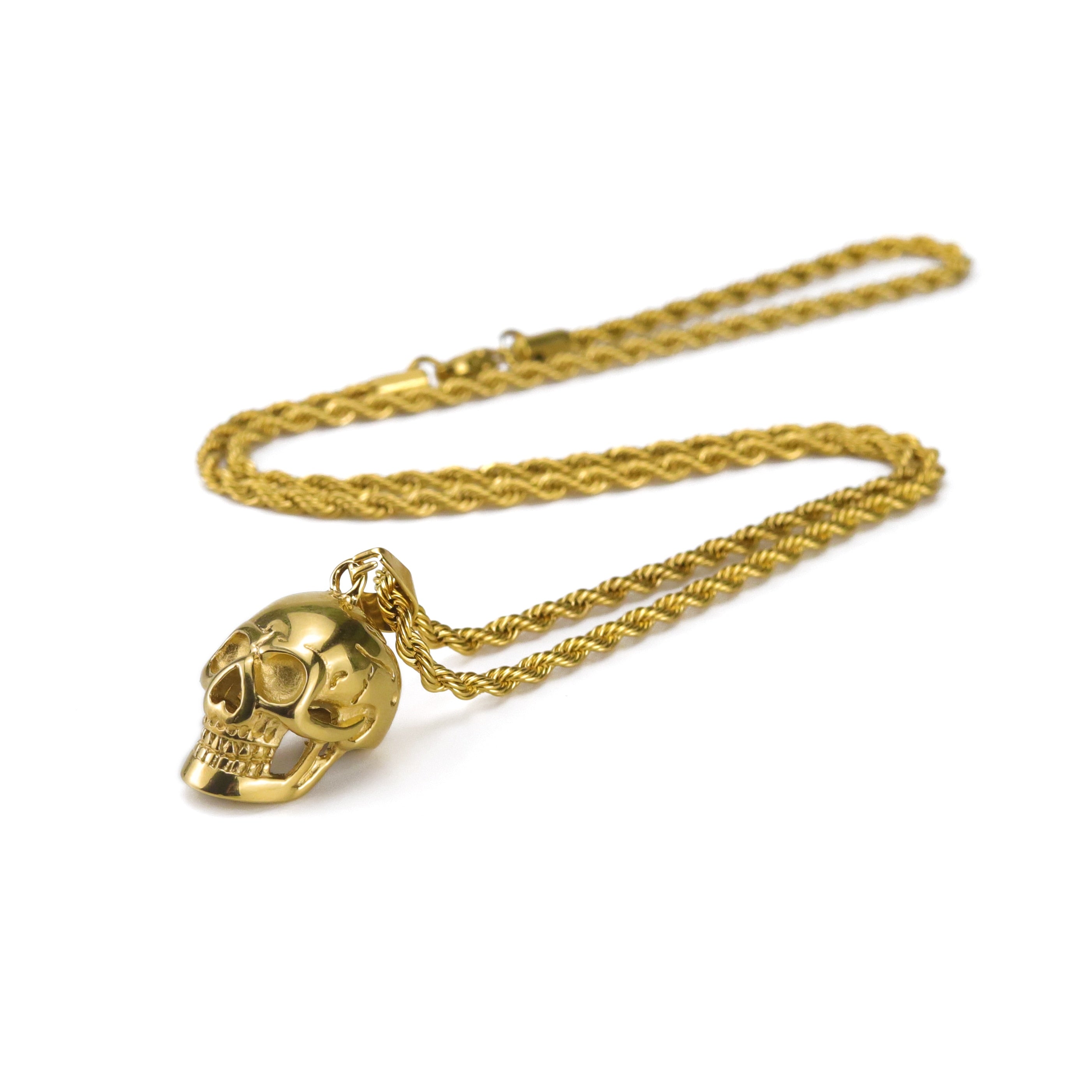 Peris Gems Skeleton Skull Pendant Necklace Unisex | Punk Rock Twisted Chain Necklace Skeleton Skull Pendant Necklace Unisex | Punk Rock Twisted SHEIN Amazon Temu