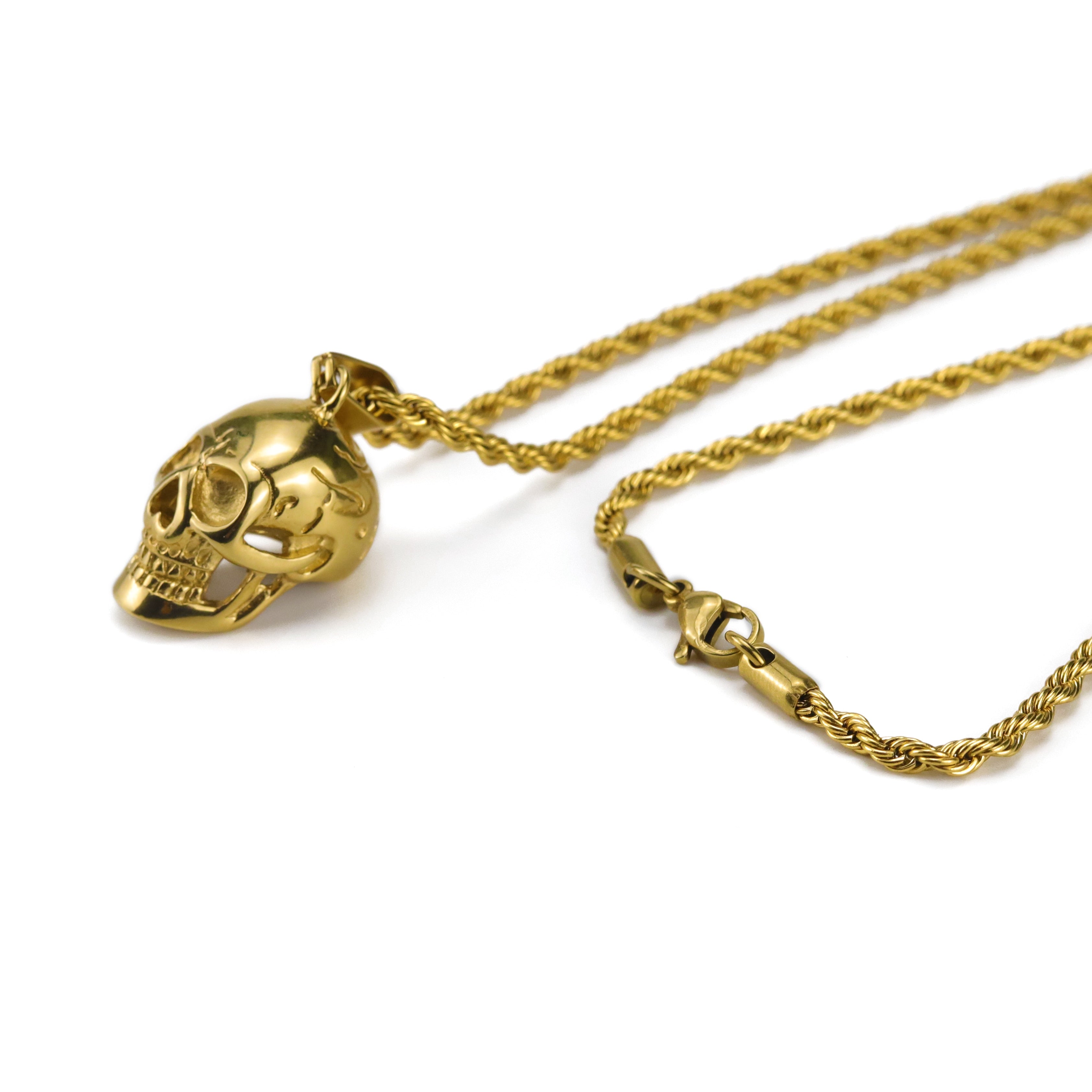 Peris Gems Skeleton Skull Pendant Necklace Unisex | Punk Rock Twisted Chain Necklace Skeleton Skull Pendant Necklace Unisex | Punk Rock Twisted SHEIN Amazon Temu