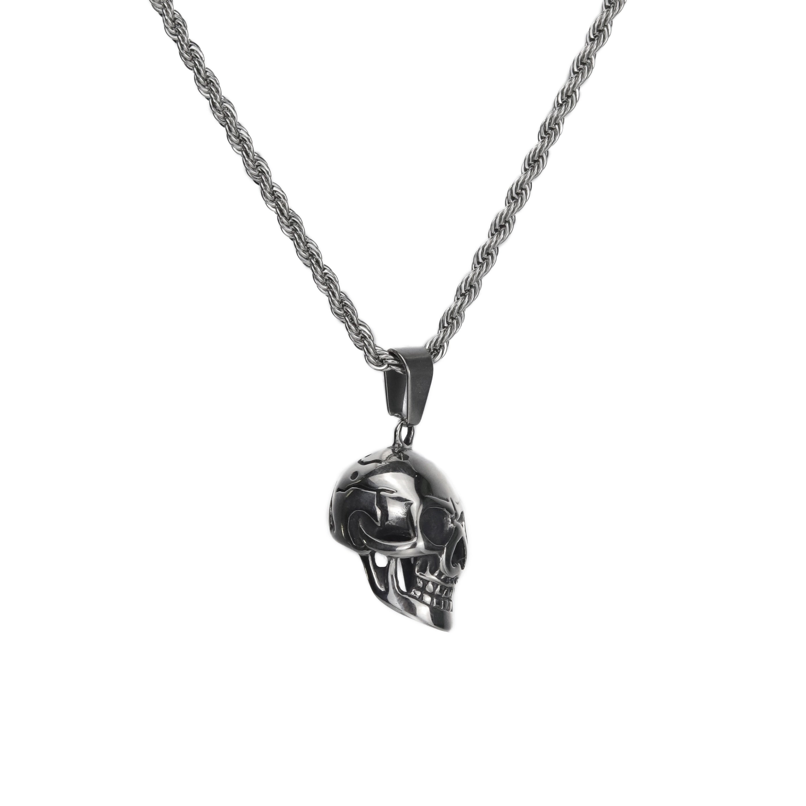 Peris Gems Skeleton Skull Pendant Necklace Unisex | Punk Rock Twisted Chain Necklace Skeleton Skull Pendant Necklace Unisex | Punk Rock Twisted SHEIN Amazon Temu