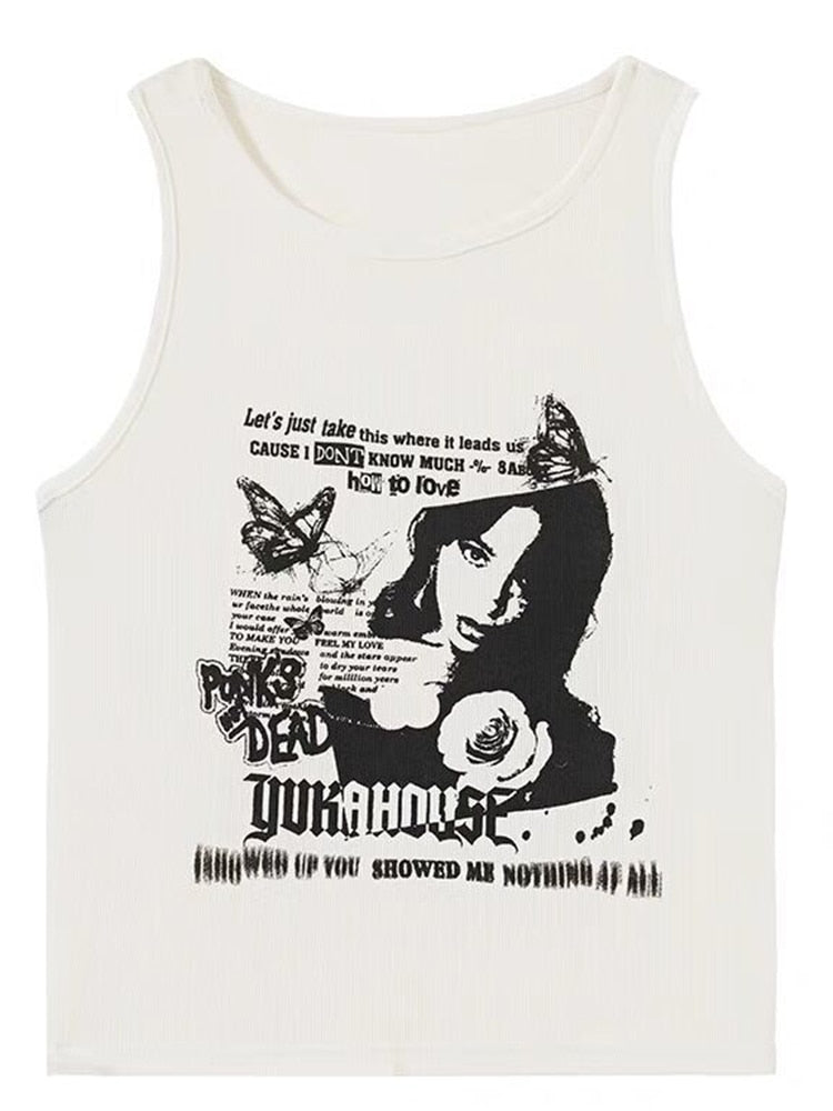 Peris Gems Sleeveless Grunge Print Tank Top for Women | Women&