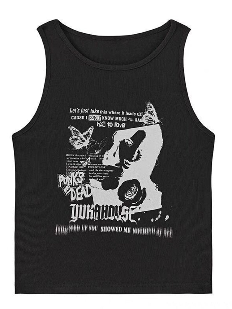 Peris Gems Sleeveless Grunge Print Tank Top for Women | Women&