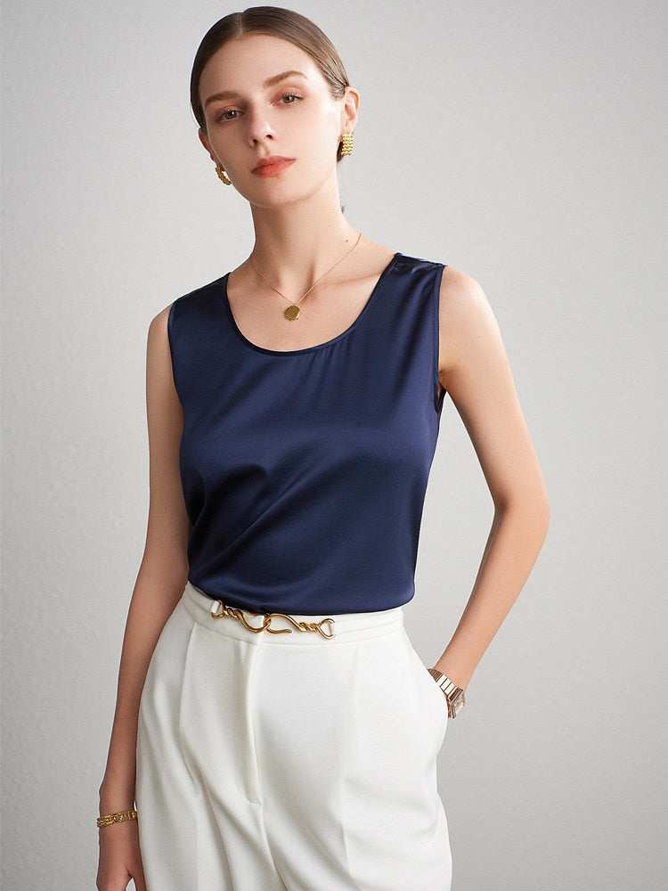 Peris Gems Sleeveless Satin Tank Top Shirt for Women | Cozy Silk Chic Vest Sleeveless Satin Tank Top Shirt for Women | Silk Chic Vest SHEIN Amazon Temu