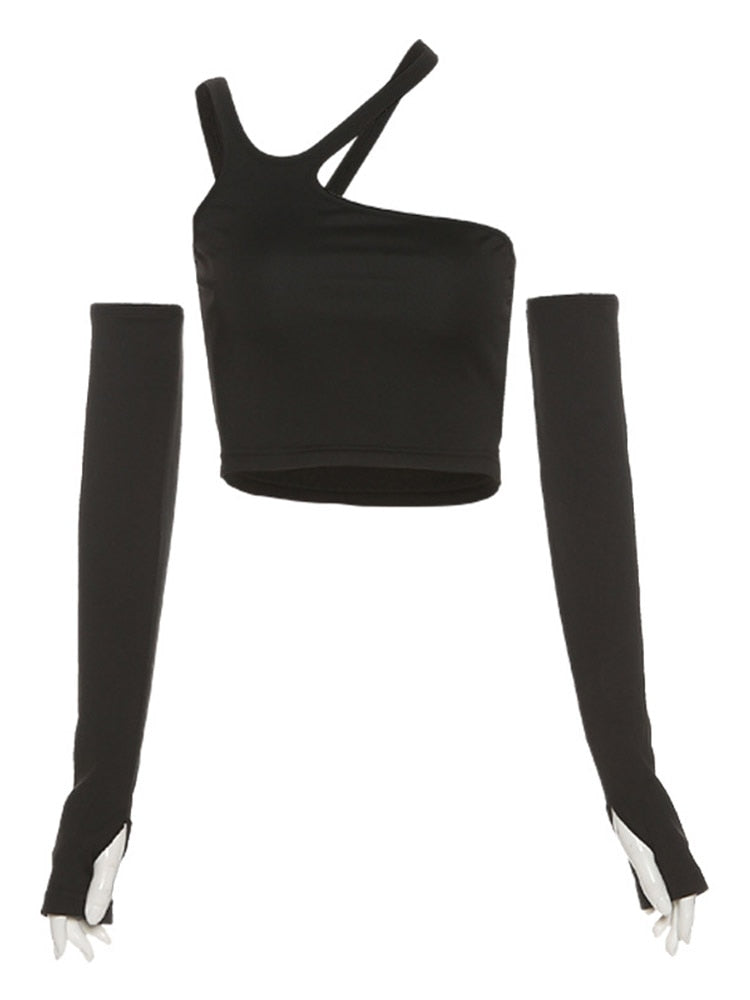 Peris Gems Slim Halter Shirt for Women | Solid Shirt with Removable Sleeves SHEIN Amazon Temu