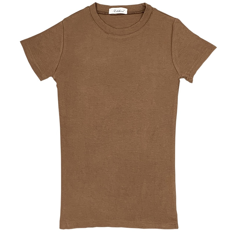 Peris Gems Slim Short Sleeve T-Shirts for Women | Stretchy Comfy Summer Shirt Slim Short Sleeve T-Shirts for Women | Stretchy Summer Shirt SHEIN Amazon Temu