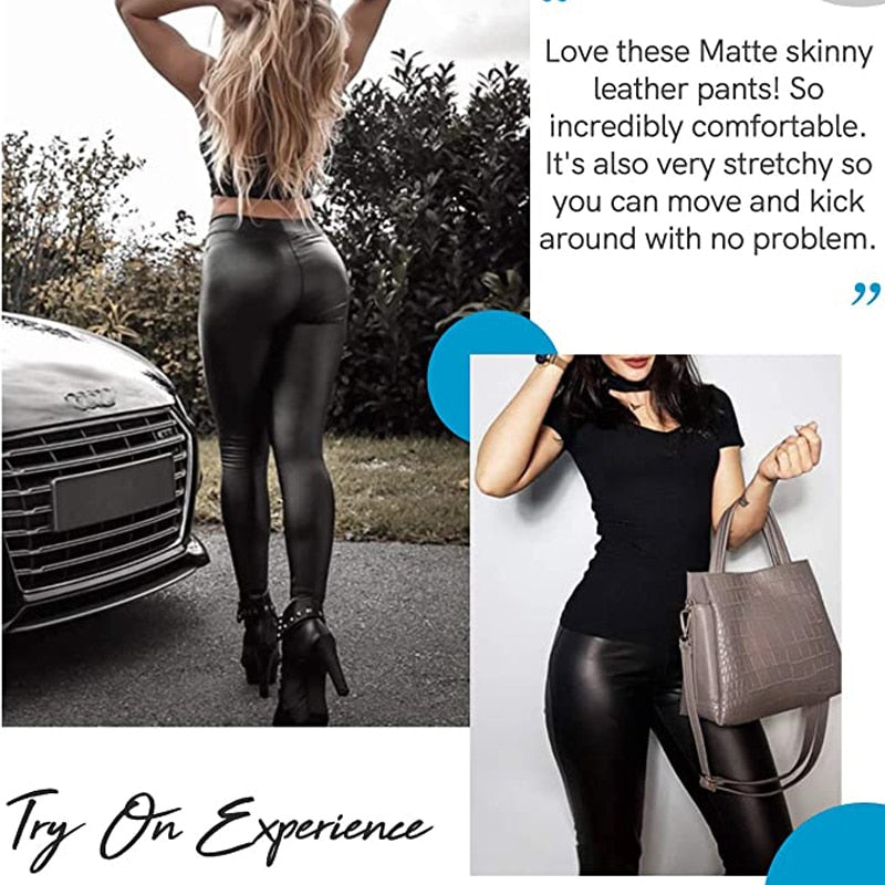 Peris Gems Slim Solid High Waist Faux Leather Leggings for Women SHEIN Amazon Temu