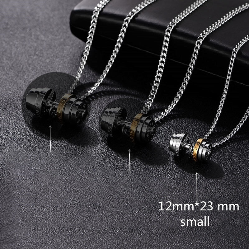 Peris Gems small gold / 50cm Barbell Dumbbell Necklace for Men | Stainless Steel Gym Jewelry Barbell Dumbbell Necklace for Men | Stainless Gym Jewelry SHEIN Amazon Temu