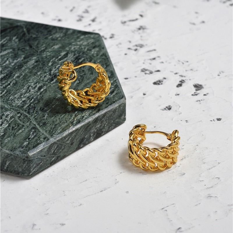 Peris Gems Small Gold Twisted Hoop Earrings for Women | Hollow Huggie Earrings SHEIN Amazon Temu
