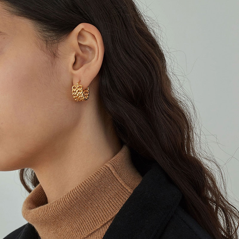 Peris Gems Small Gold Twisted Hoop Earrings for Women | Hollow Huggie Earrings SHEIN Amazon Temu