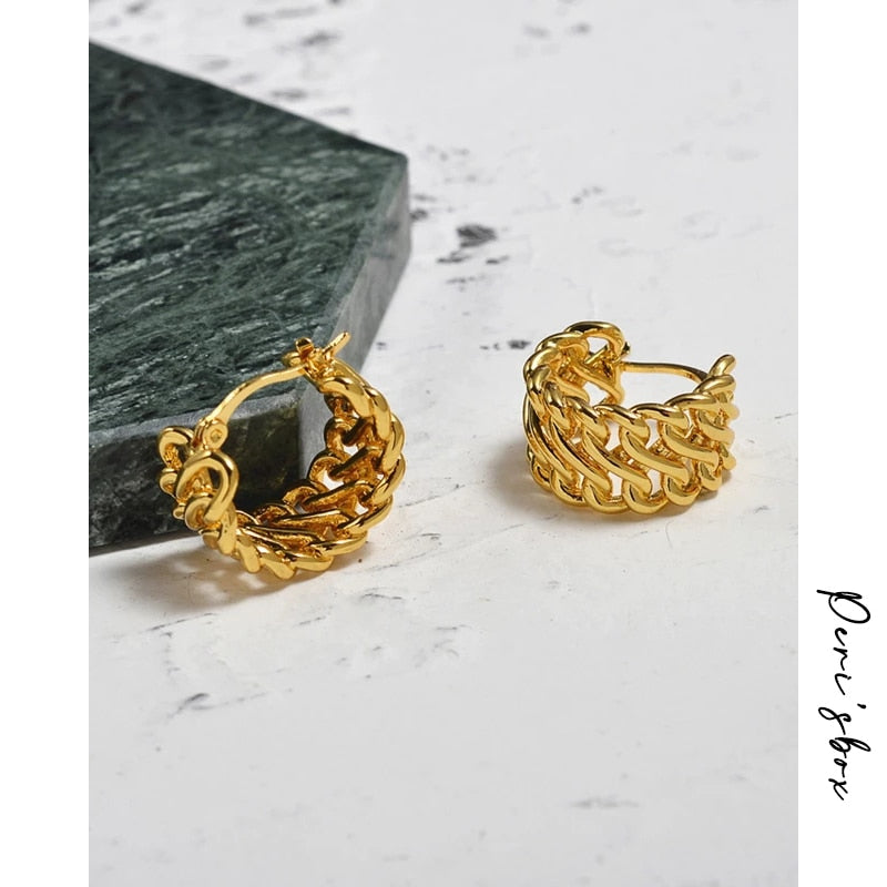 Peris Gems Small Gold Twisted Hoop Earrings for Women | Hollow Huggie Earrings SHEIN Amazon Temu