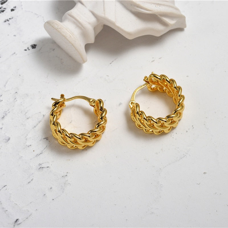 Peris Gems Small Gold Twisted Hoop Earrings for Women | Hollow Huggie Earrings SHEIN Amazon Temu