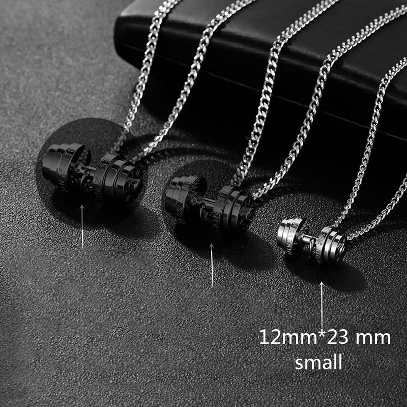 Peris Gems small steel / 50cm Barbell Dumbbell Necklace for Men | Stainless Steel Gym Jewelry Barbell Dumbbell Necklace for Men | Stainless Gym Jewelry SHEIN Amazon Temu