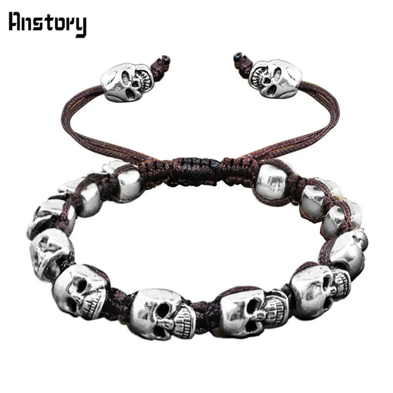 Peris Gems Smiling Skeleton Skull Gothic Bead Bracelets Unisex SHEIN Amazon Temu