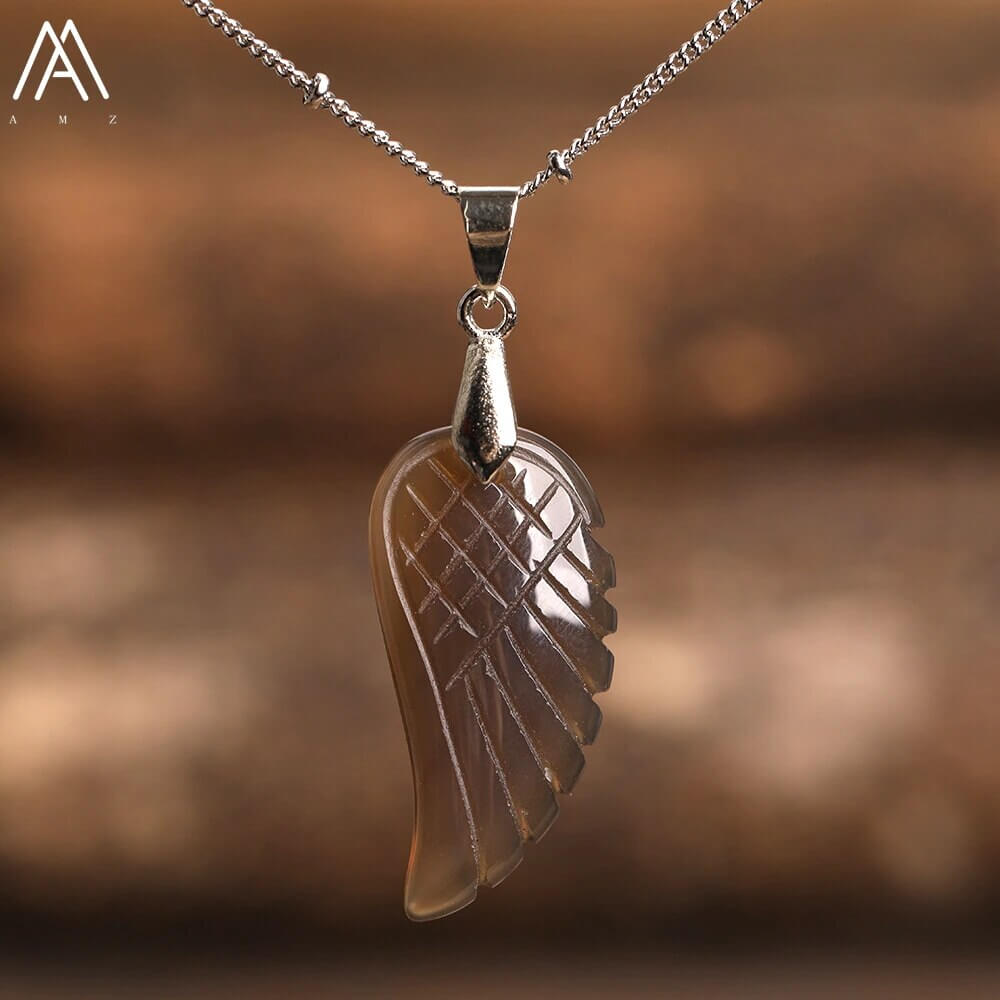 Peris Gems Smoky Quartz Angel Wing Labradorite Choker Necklace - Quartz Crystal Angel Wings SHEIN Amazon Temu
