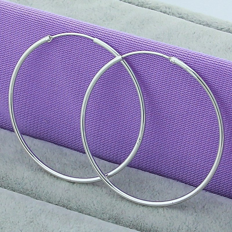 Peris Gems smooth 5.0cm Sterling Silver Hoop Earrings Collection for Women SHEIN Amazon Temu