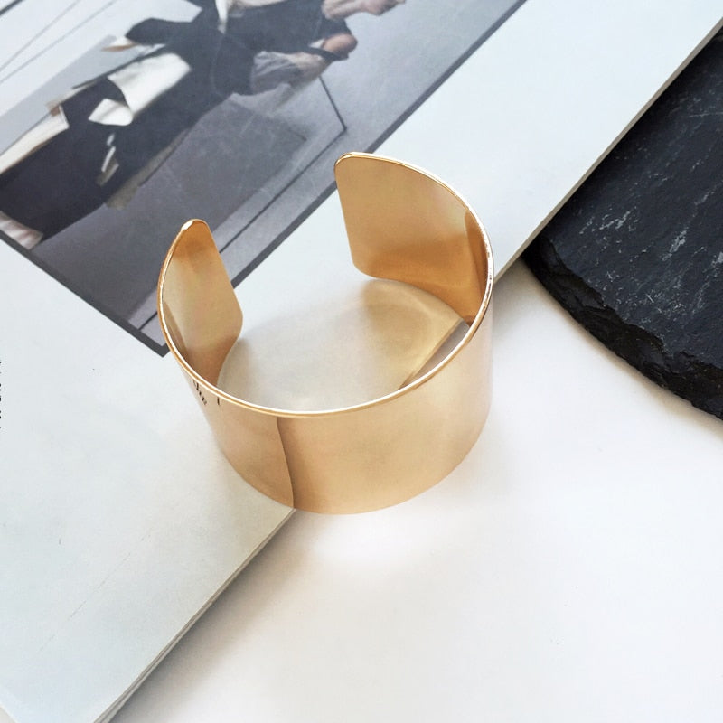 Peris Gems Smooth Round Cuff Bracelet for Women | Metallic Gold Party Bracelet for Women SHEIN Amazon Temu
