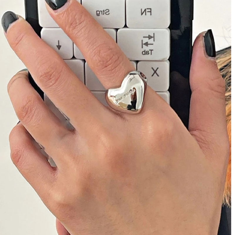Peris Gems Smooth Silver Resizable Heart Ring for Women SHEIN Amazon Temu
