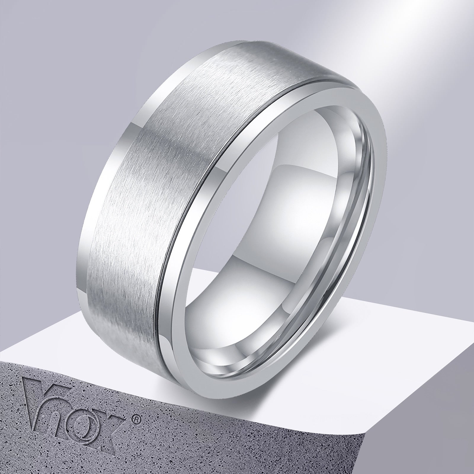 Peris Gems Smooth Stainless-Steel Silver Spinner Ring Unisex SHEIN Amazon Temu