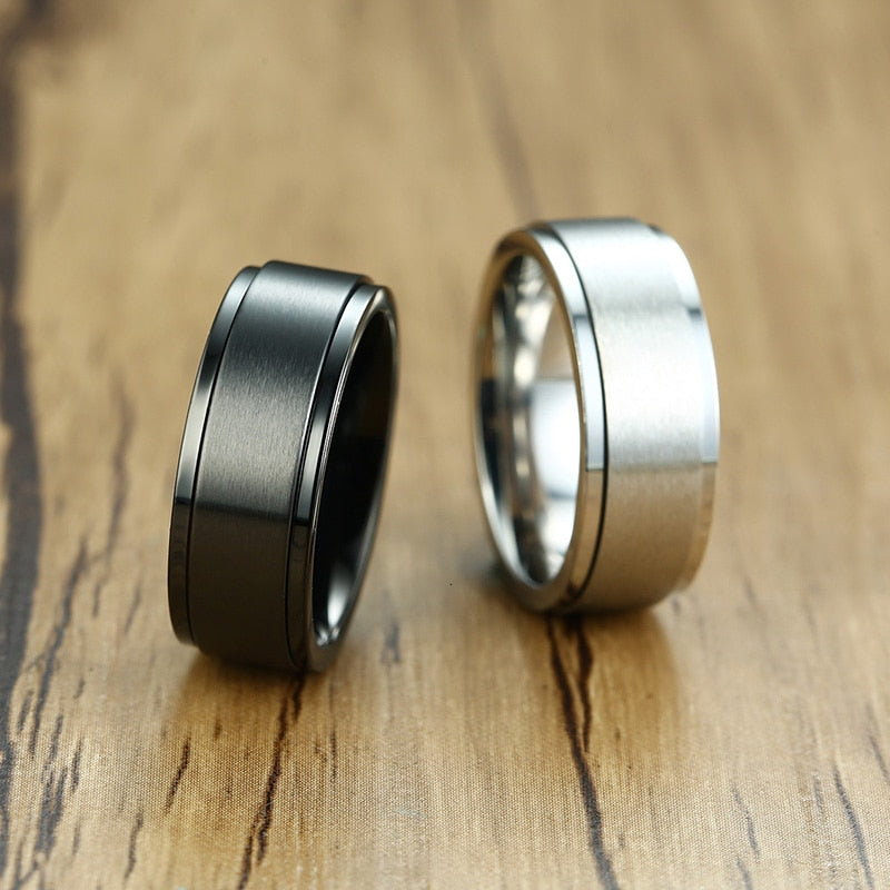 Peris Gems Smooth Stainless-Steel Silver Spinner Ring Unisex SHEIN Amazon Temu
