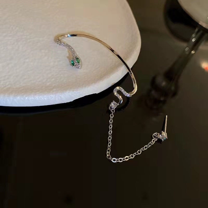 Peris Gems Snake Ear Clip Cuff for Women | Silver Gold Diamond Earrings for Women SHEIN Amazon Temu