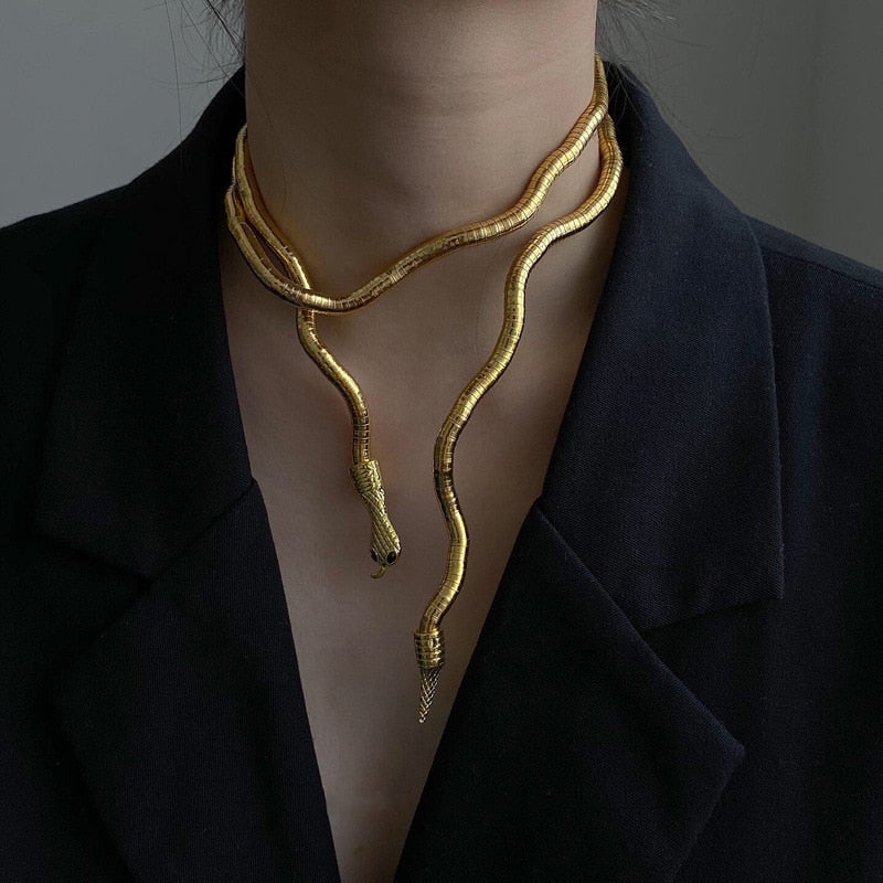 Peris Gems Snake Jewelry Necklace - Soft Bendy Gold Snake Jewelry Necklace SHEIN Amazon Temu