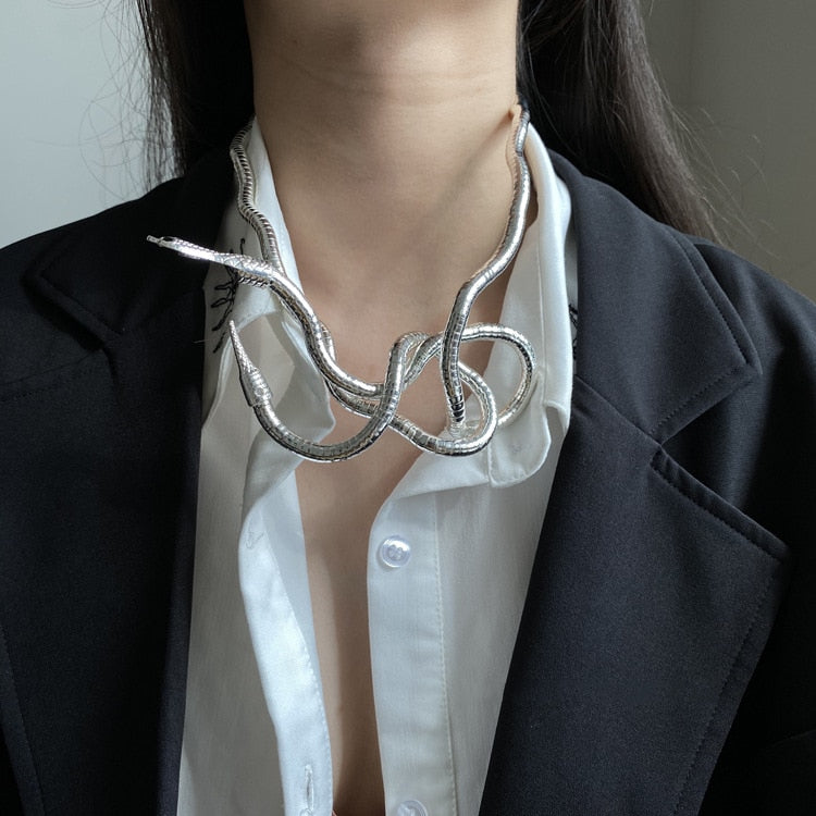 Peris Gems Snake Jewelry Necklace - Soft Bendy Gold Snake Jewelry Necklace SHEIN Amazon Temu