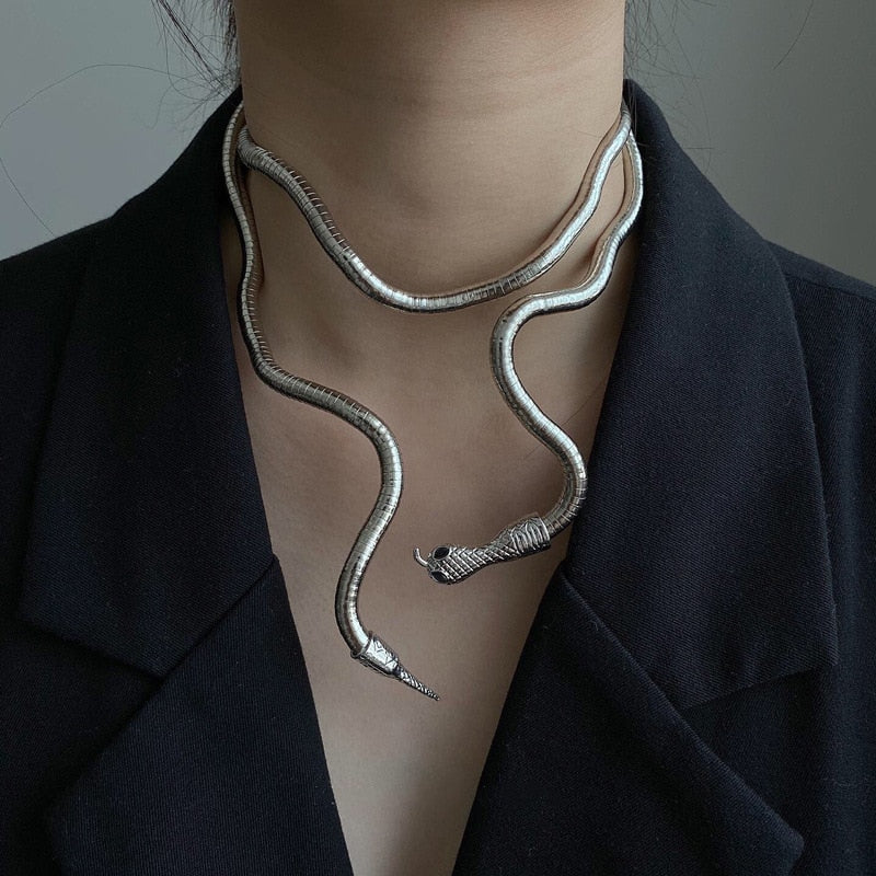 Peris Gems Snake Jewelry Necklace - Soft Bendy Gold Snake Jewelry Necklace SHEIN Amazon Temu
