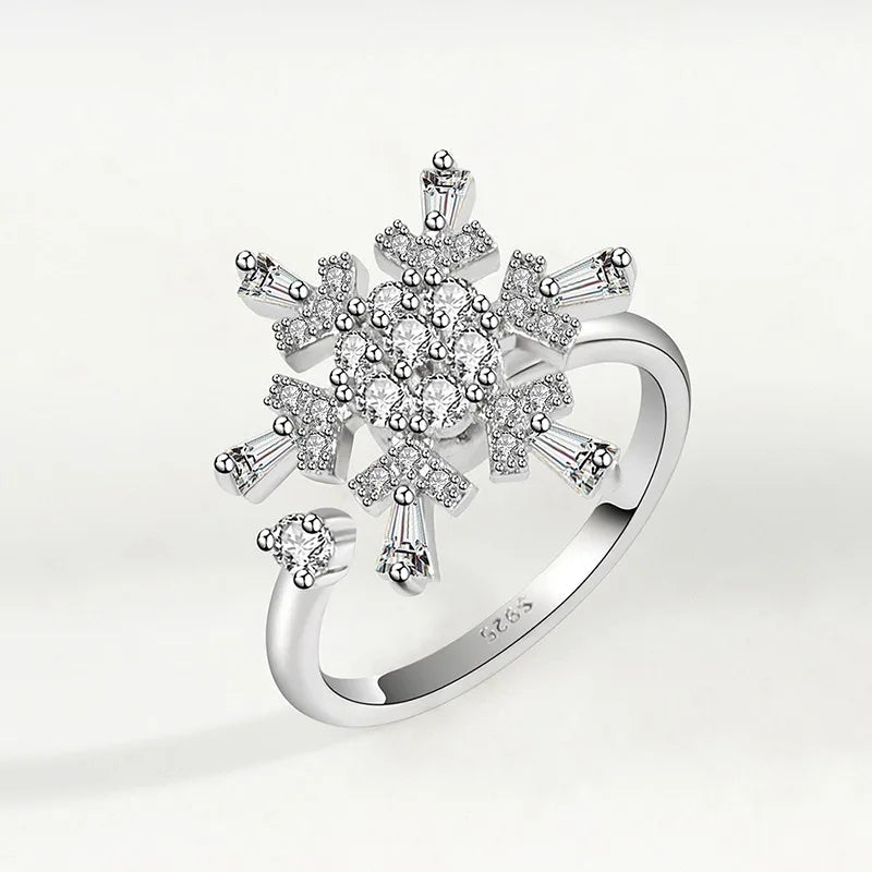 Peris Gems Snowflake / resizable 10mm Anxiety Rings For Women Y2k Jewelry Rings Butterfly Daisy Bead Anti Stress Fidget Spinner Rings For Teens 2024 Aesthetic SHEIN Amazon Temu