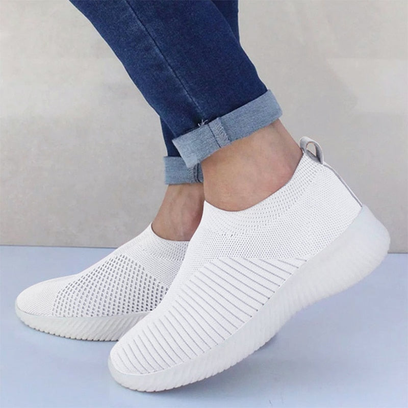 Peris Gems Soft Knitted Mesh Slip-On Shoes for Women | Comfortable Walking Shoe Soft Knitted Mesh Slip-On Shoes for Women | Walking Shoe SHEIN Amazon Temu