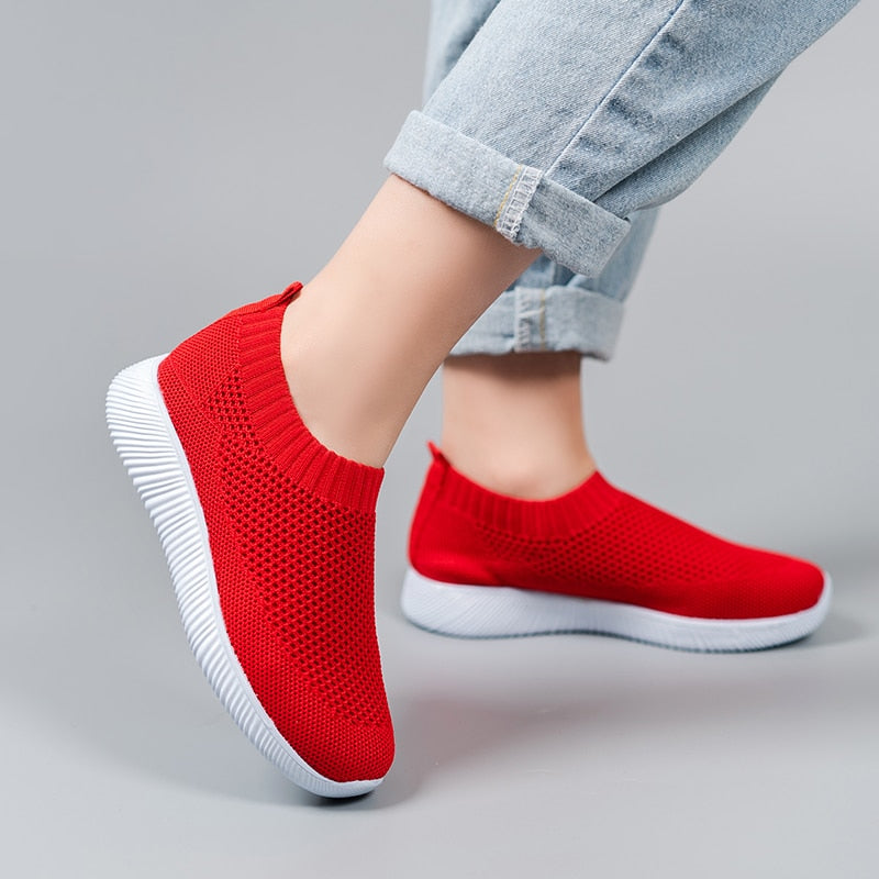 Peris Gems Soft Knitted Mesh Slip-On Shoes for Women | Comfortable Walking Shoe Soft Knitted Mesh Slip-On Shoes for Women | Walking Shoe SHEIN Amazon Temu