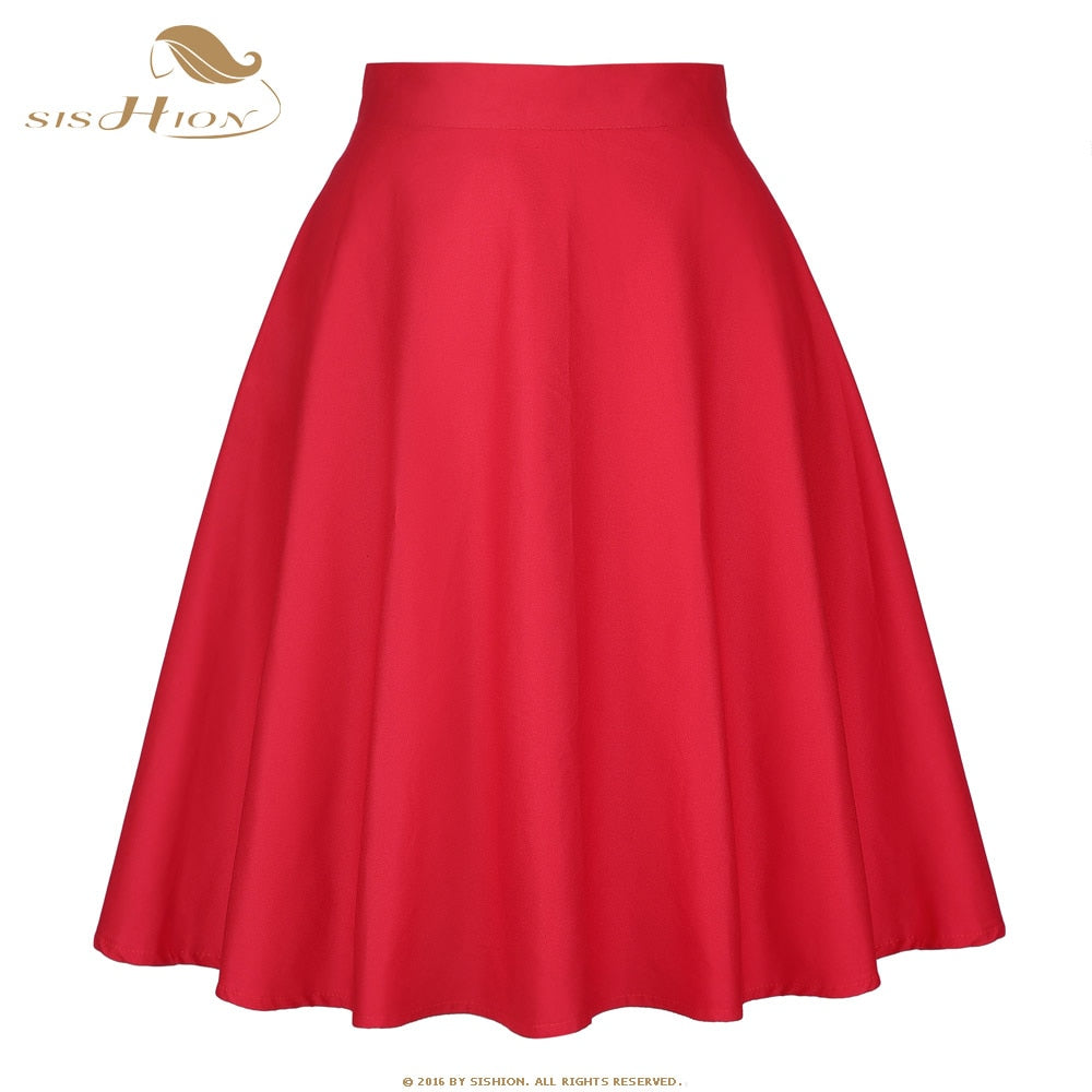 Peris Gems Solid Red / S Cotton Midi Skirt Collection for Women | Floral Polka Dot Skirts SHEIN Amazon Temu