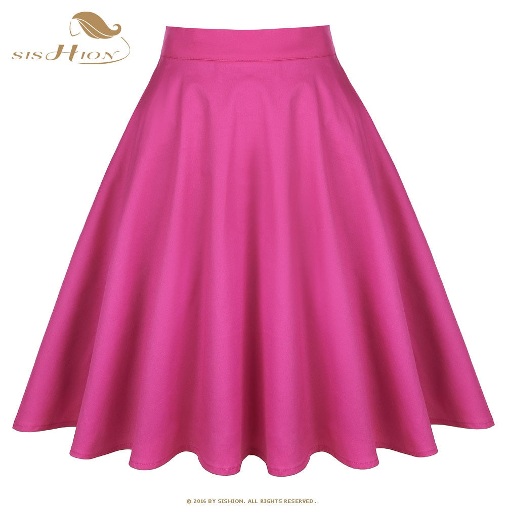 Peris Gems Solid Rose Red / S Cotton Midi Skirt Collection for Women | Floral Polka Dot Skirts SHEIN Amazon Temu