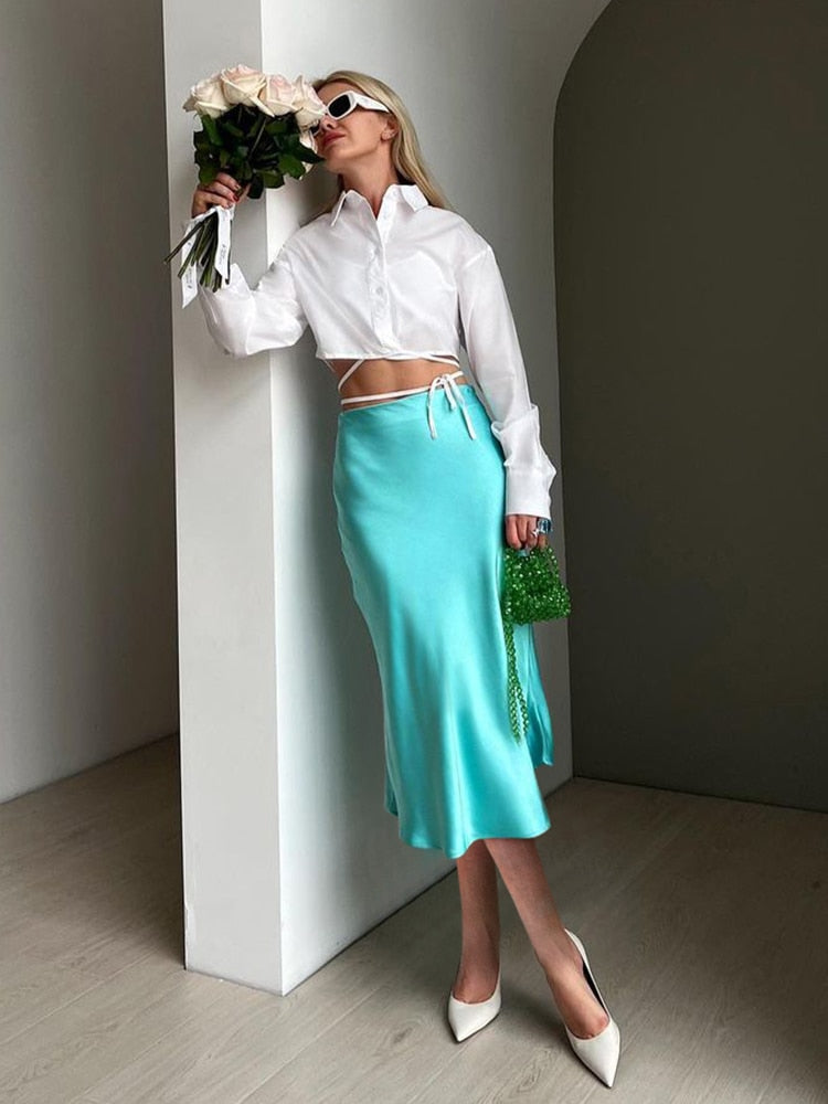 Peris Gems Solid Satin Silk Skirt for Women | High Waisted Summer Long Satin Elegant Skirt SHEIN Amazon Temu