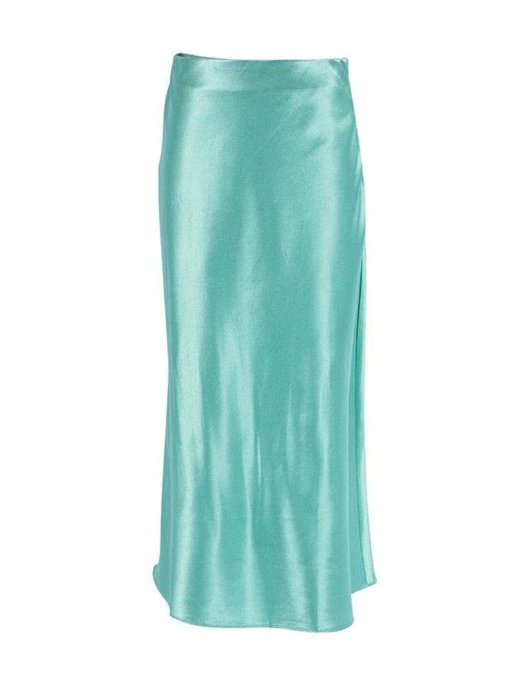 Peris Gems Solid Satin Silk Skirt for Women | High Waisted Summer Long Satin Elegant Skirt SHEIN Amazon Temu