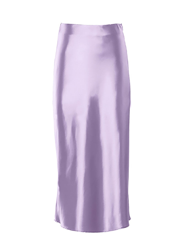 Peris Gems Solid Satin Silk Skirt for Women | High Waisted Summer Long Satin Elegant Skirt SHEIN Amazon Temu
