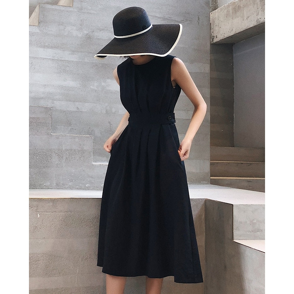 Peris Gems Solid Sleeveless Midi Dresses for Women | Elegant Evening Dress Solid Sleeveless Midi Dress for Women Elegant Evening Dress SHEIN Amazon Temu