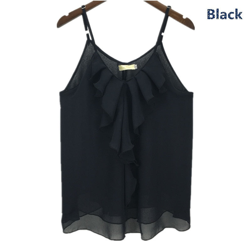 Peris Gems Spaghetti Strap Chiffon Shirt for Women | Comfortable Shirt for Women Sleeveless SHEIN Amazon Temu