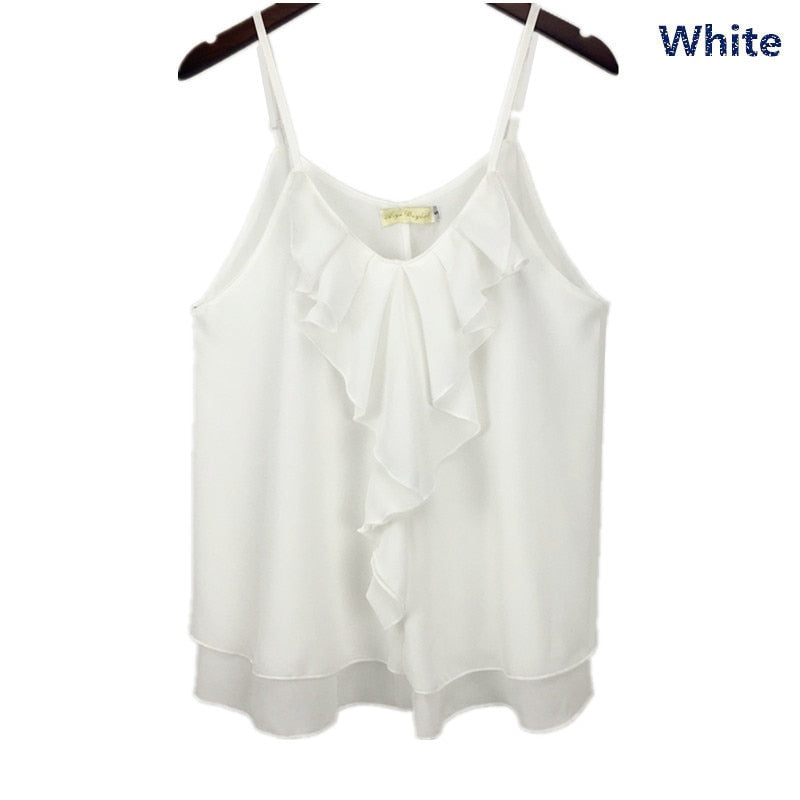 Peris Gems Spaghetti Strap Chiffon Shirt for Women | Comfortable Shirt for Women Sleeveless SHEIN Amazon Temu