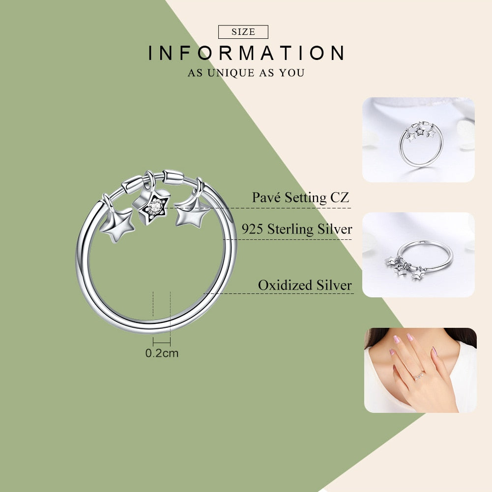 Peris Gems Sparkling 925 Silver Dangling Star Ring Wedding Ring for Women Sparkling 925 Silver Dangling Star Ring Wedding Ring Women SHEIN Amazon Temu