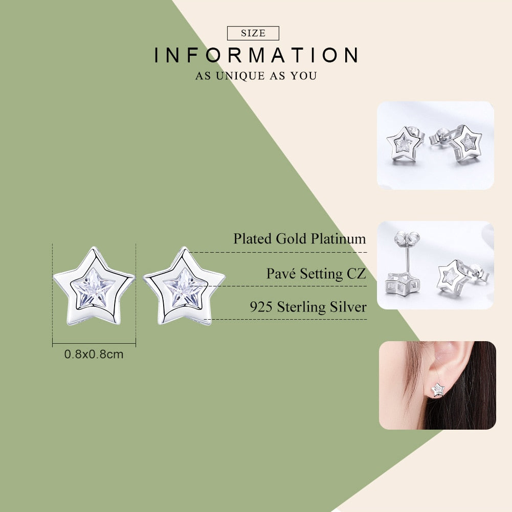 Peris Gems Sparkling Diamond Star 925 Silver Stud Earrings for Women SHEIN Amazon Temu