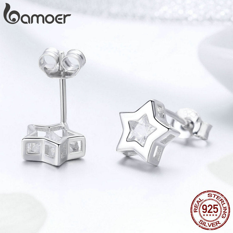 Peris Gems Sparkling Diamond Star 925 Silver Stud Earrings for Women SHEIN Amazon Temu