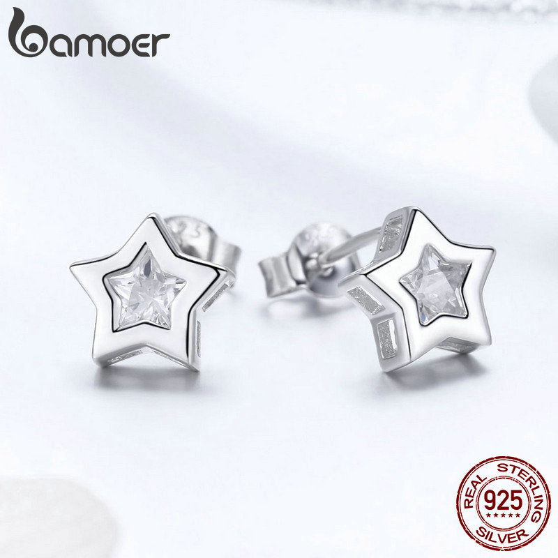 Peris Gems Sparkling Diamond Star 925 Silver Stud Earrings for Women SHEIN Amazon Temu
