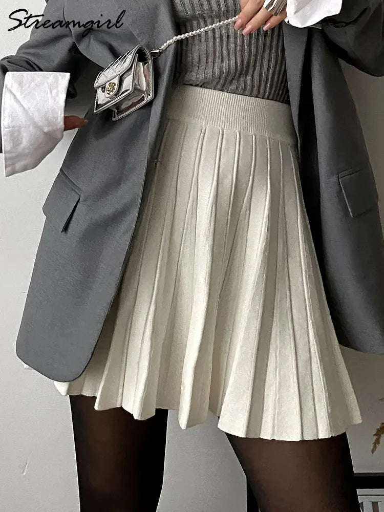 Peris Gems Spring Knit White Mini Pleated Skirts For Women A Line Skirt Gray High Waist Women Knitted Pleated Short Skirts Korean Fashion Spring Knit White Mini Pleated Skirts For Women A Line Skirt Gray High Waist Women Knitted Pleated Short Skirts Korean Fashion SHEIN Amazon Temu