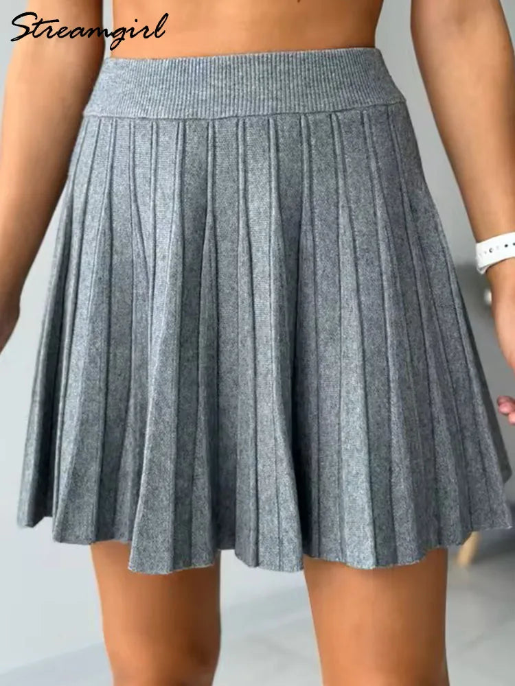 Peris Gems Spring Knit White Mini Pleated Skirts For Women A Line Skirt Gray High Waist Women Knitted Pleated Short Skirts Korean Fashion Spring Knit White Mini Pleated Skirts For Women A Line Skirt Gray High Waist Women Knitted Pleated Short Skirts Korean Fashion SHEIN Amazon Temu