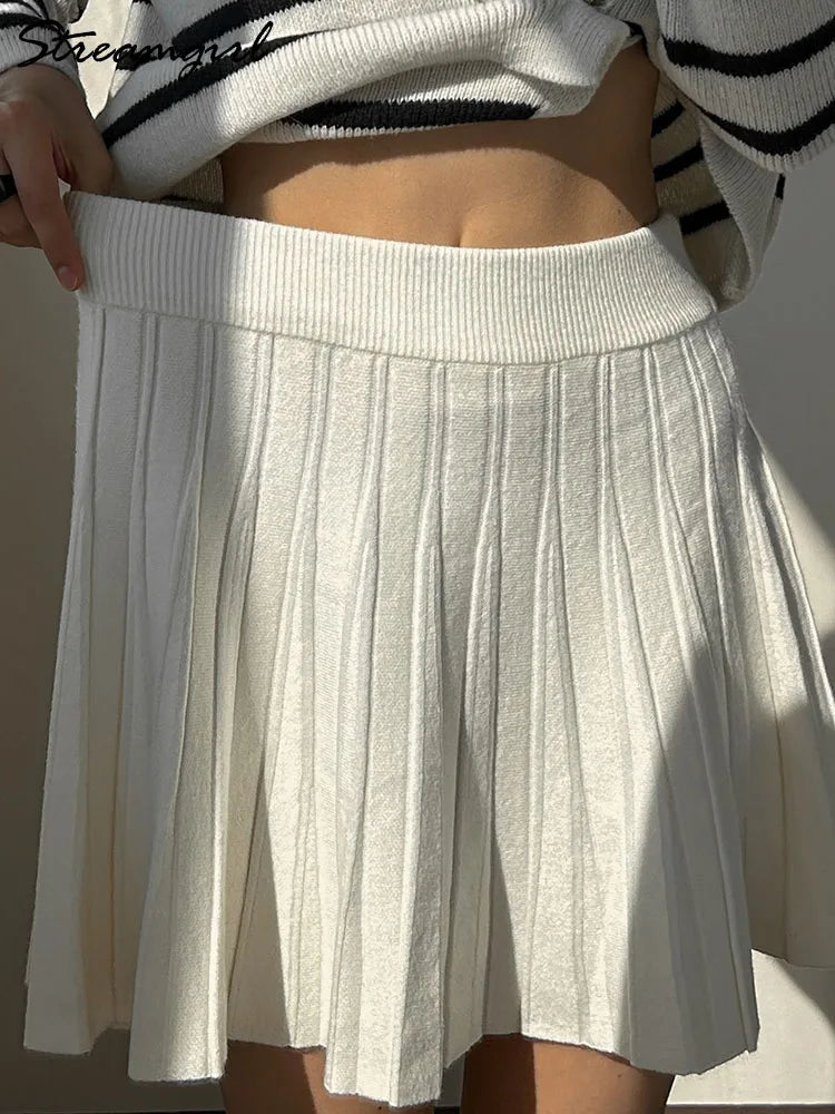 Peris Gems Spring Knit White Mini Pleated Skirts For Women A Line Skirt Gray High Waist Women Knitted Pleated Short Skirts Korean Fashion Spring Knit White Mini Pleated Skirts For Women A Line Skirt Gray High Waist Women Knitted Pleated Short Skirts Korean Fashion SHEIN Amazon Temu