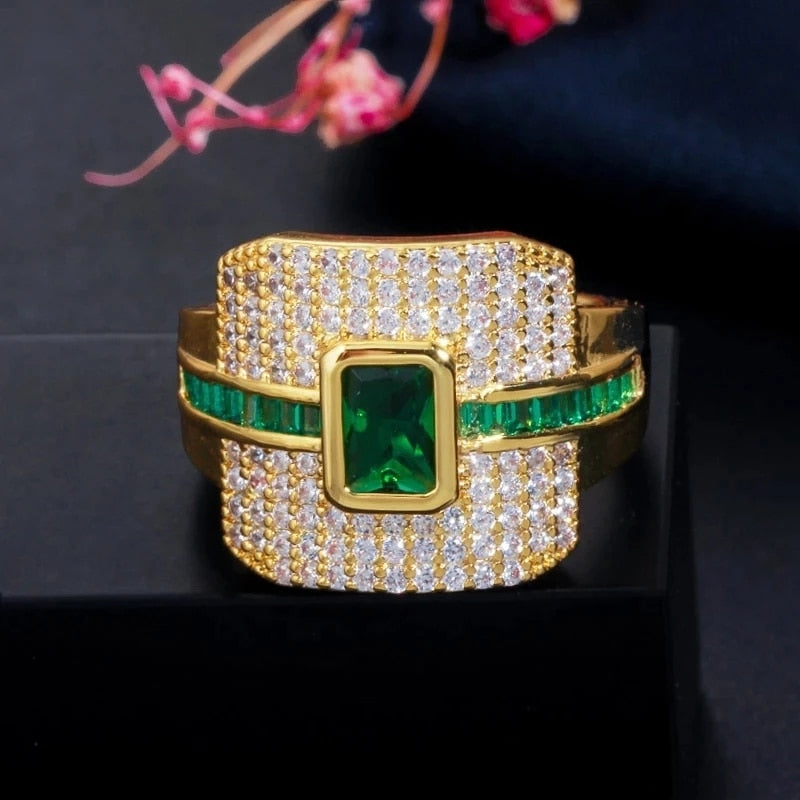 Peris Gems Square Diamond Bridal Rings for Women | Gold Gem Rings SHEIN Amazon Temu